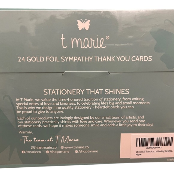 NEW 24 Gold Foil Sympathy Thank You Cards. 4.5” x 6.25” 3 Designs,8 of each card - Picture 6 of 8
